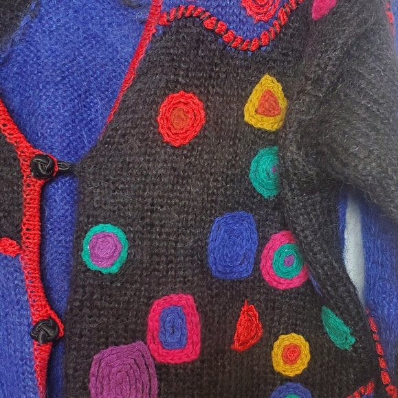 Vintage Cavasbacks Lutton & Horsfield Mohair 80's Cardigan Sweater Size Medium - Picture 4 of 5